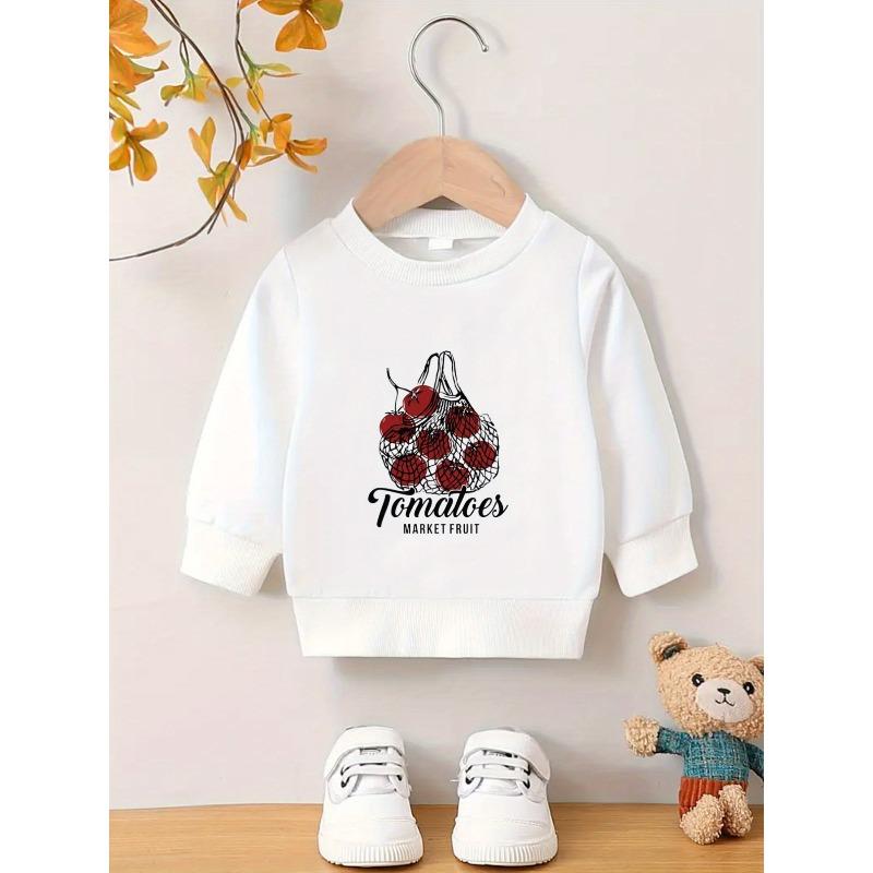 Unique and Innovative Printed Pattern, Comfortable and Simple Spring and Autumn Baby Thin Versatile Round Neck Hoodie 110