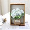 Wooden Faux Flowers Wall Decor 3D Imitation Flowers Decoration Hydrangea Wall Decor  Home