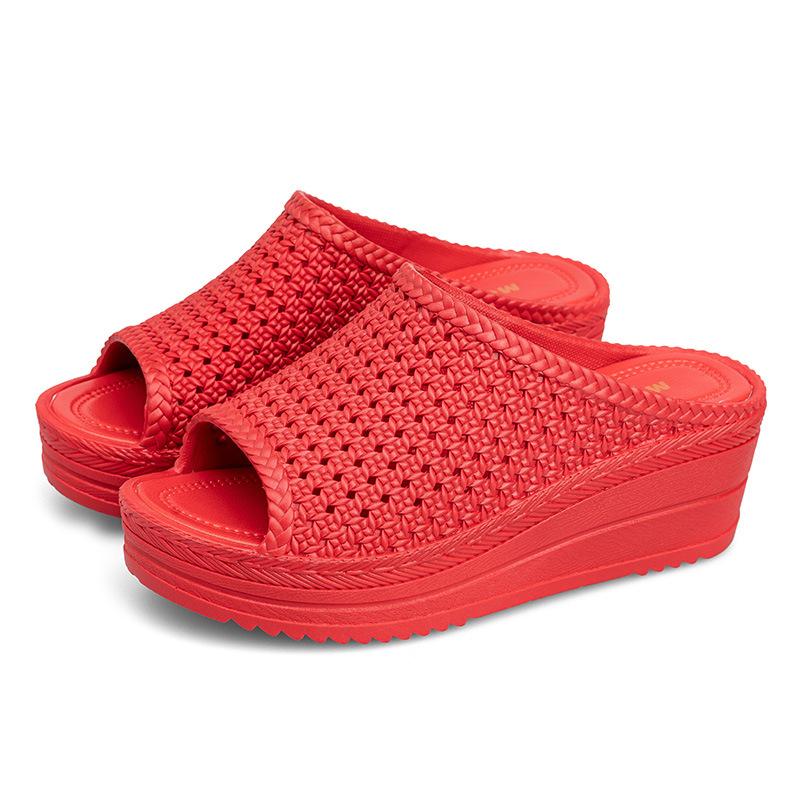 Comemore Women's Shoes 2025 Slippers New High-heeled Slipper Women's Summer Sandals Wedges Heel Ladies Sandal Sandalias Mujer 40