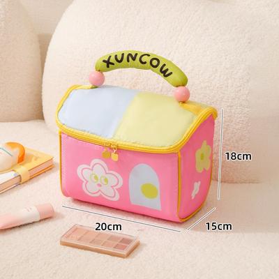 Cute Cartoon Cottage Makeup Bag Multifunctional Large Capacity Lunch Box Bag Fresh-Keeping Insulated Handbag