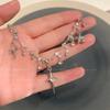 Celestial Star Pendant Necklace with Crystal Accents, Sweet-Edge Collarbone Chain Adjustable Length Gothic Chic Jewelry