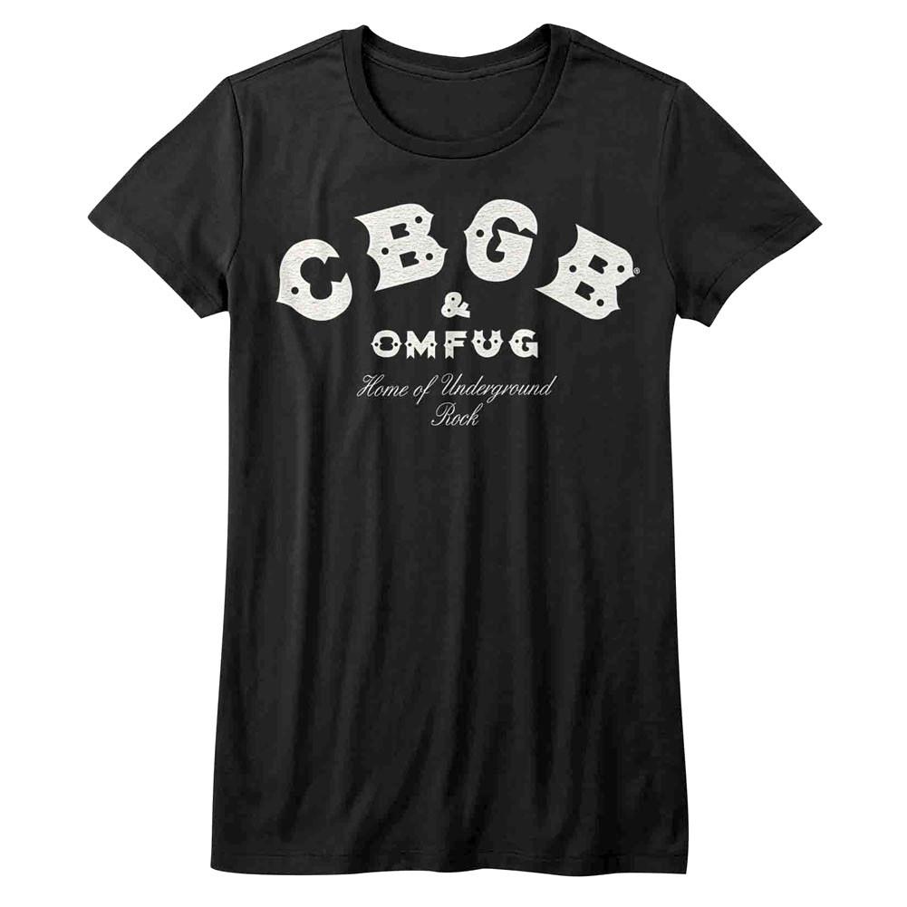 

CBGB OMFUG Womens T Shirt Logo Home of Underground Rock Punk Music Concert Merch L