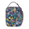 Colour Alien Rocket Spaceship Pattern Insulated Lunch Bag for Women Children Portable Food Boxes Thermal Lunch Box Tote
