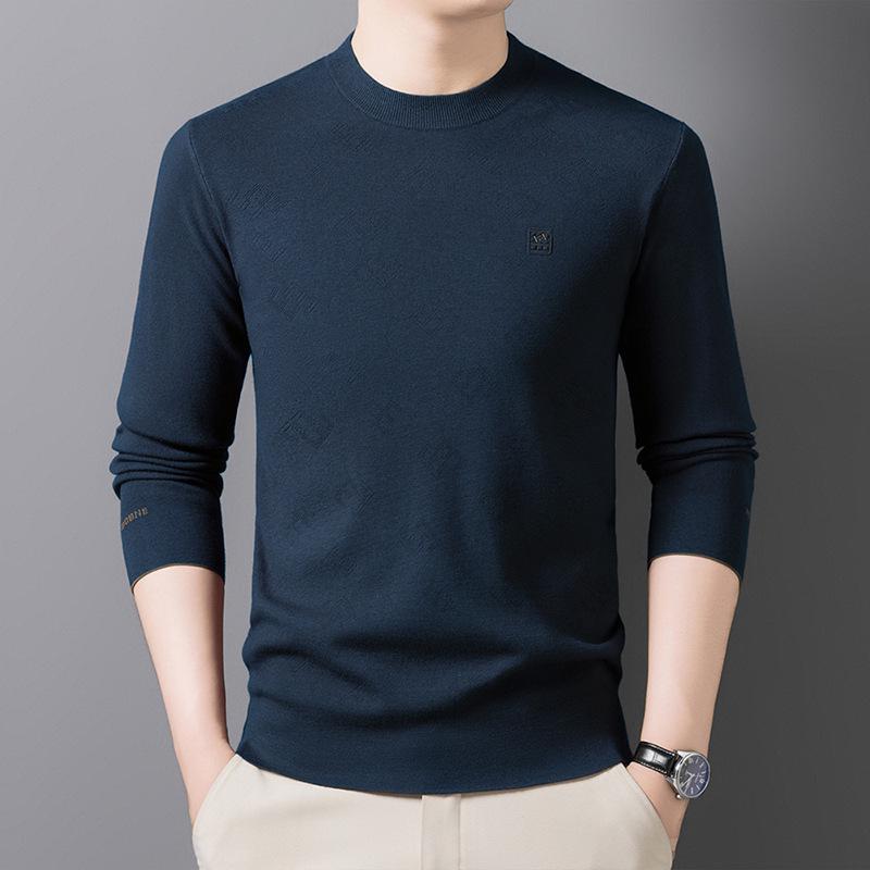 Maglione Jacquard da Uomo a Filo Fine - Collezione Autunno/Inverno 2025, Girocollo, Lavorazione a Maglia Comoda ed Elastica