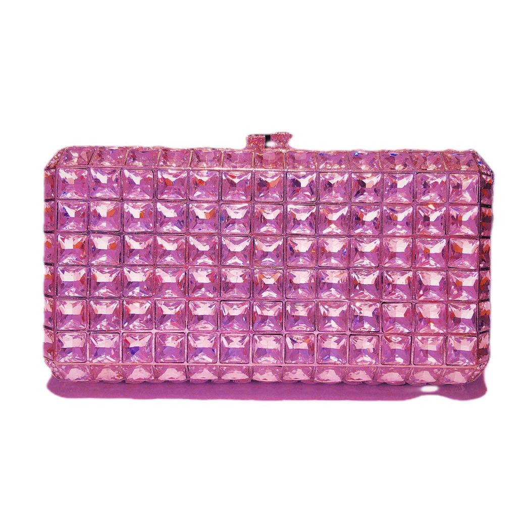 Women Purple Crystal Clutch Purse Stones Evening Bags Hollow Out Wedding Party Clutches Bags Lady Shoulder Bags Handbag