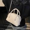 Textured Korean Glossy Handbag 2025 New Niche Design Boston Bag Casual Commuter Women's Messenger Bag