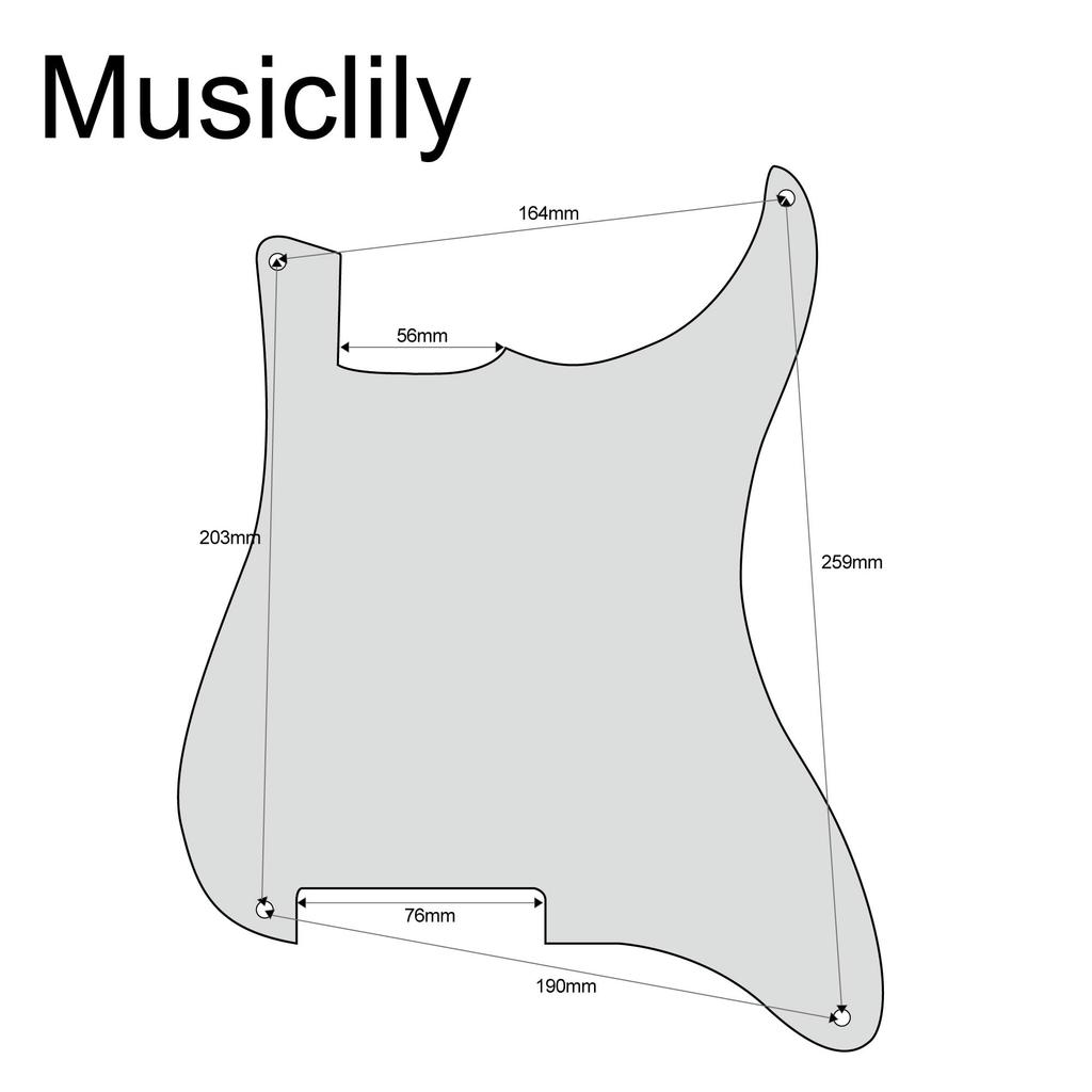 Musiclily 4-Hole Stratocaster Pickguard for ST Electric Guitars (No Holes), White, 1 Piece