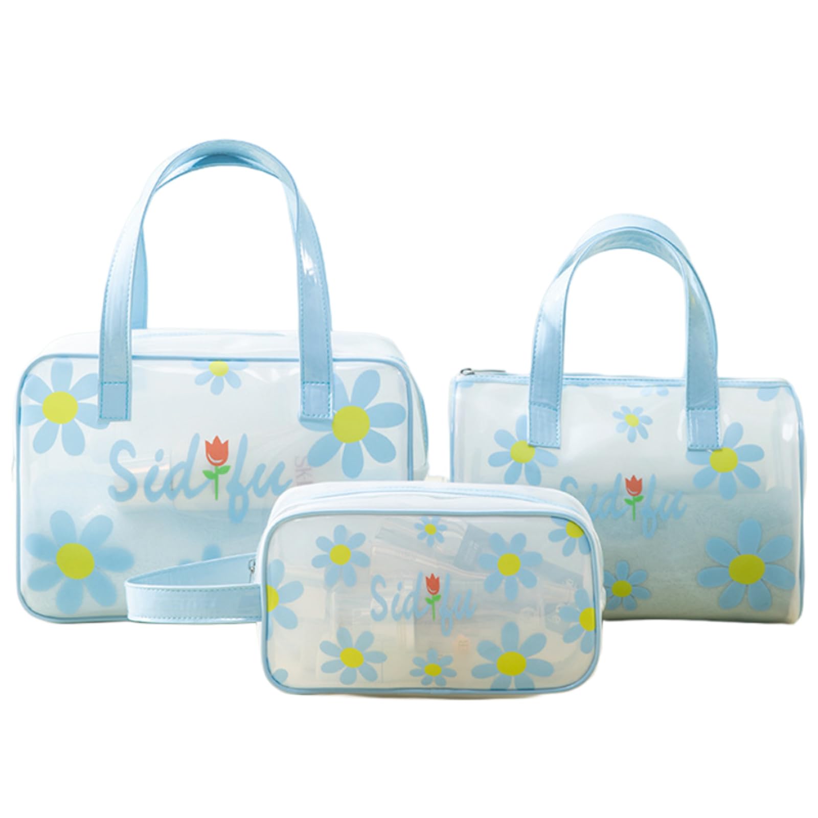

Косметичка Siomlana из ПВХ, большая, для горячих источников, портативная, для туалетных принадлежностей, косметическая, косметическая, для спортзала, набор из 3 предметов Daisy, вместительная, водонепроницаемая, сумка, сумка, милая, синий