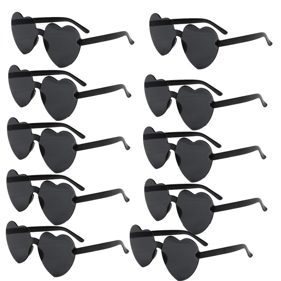 10 Pcs Heart-Shaped Glasses Party Favors, Plastic Novelty Eyewear, For Weddings, Birthdays, Anniversaries, Bachelor Parties