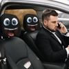 Headrest Covers For Cars 2 Pieces Breathable Big Eyes Car Headrest Protector Elastic Head Rest Covers Decoration For Auto