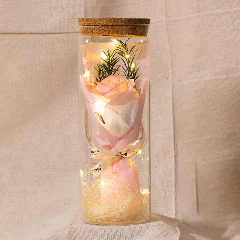 1PC Fashion Eternal Flower Birthday Gift LED Valentine's Day Home Decor Artificial Flower