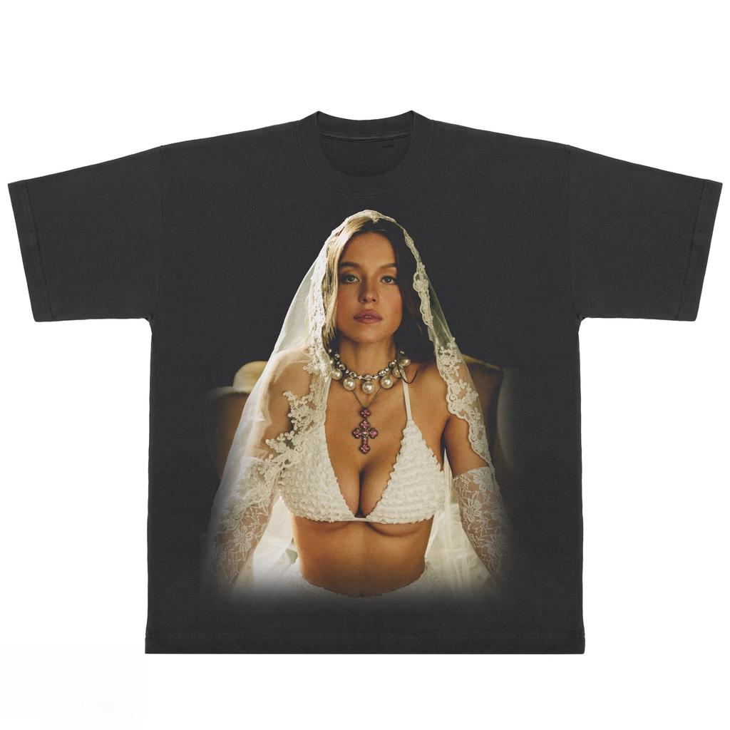 Y2k Street Hip Hop Kurzarm Harajuku Männlich Weiblich Hochwertige Kleidung T-ShirtSYDNEY SWEENEY Print T-Shirts Männer Frauen Übergroß