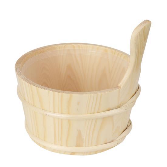 Bathroom Natural Sauna Barrel Bucket with Inner Liner Supplies Accessories for Sauna Room