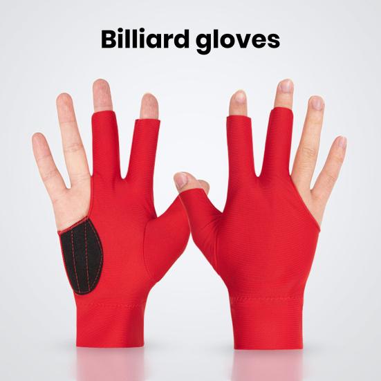 1Pc 3-Finger Billiards Glove Anti-slip Sweat-absorbing Breathable Men Women Right Hand Snooker Cue Sport Glove Billiards Accessories