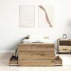 VidaXL Bed Frames Without Mattress Artisan Oak 100x200 Cm, Bedroom Furniture, Bed Base, Single Bed, Bed, Bed Frame, Bed with 3328795