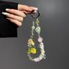 Pvc Floral Phone Lanyard With Crystal Pendant Handcrafted For Women And Men