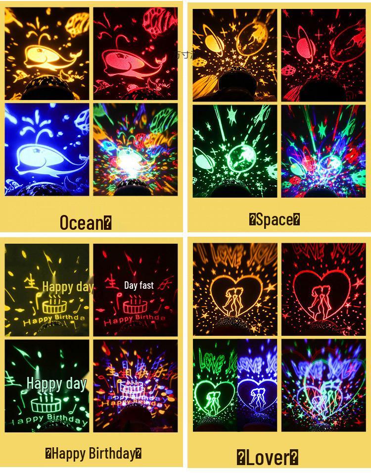 Romantic Rotating Starry Sky Night Light Projector for Bedroom