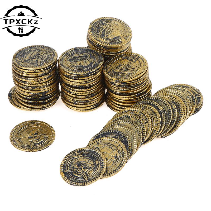  10pcs Pirate Treasure Coins Party Props Christmas Gift Game Currency Halloween