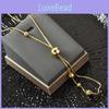 Stylish Long Titanium Steel Pull-through Ball Necklace For Women Trendy Jewelry