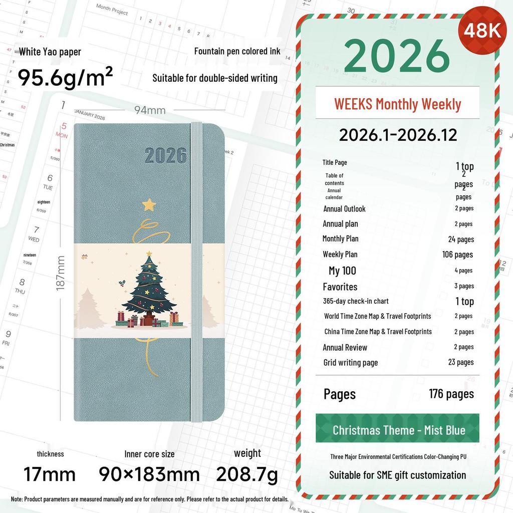 2026 Portable Weekly Planner: Leather-Covered Diary & Time Management Book