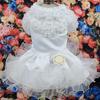 Yousheng Pet Wedding Dress Eye-catching Wear Resistant Polyester Teddy Dog Lace Style Wedding Dress Pet Apparel for Outdoor