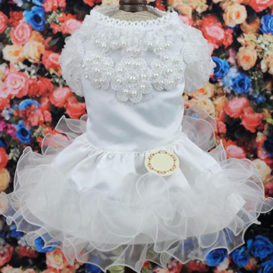 Yousheng Pet Wedding Dress Eye-catching Wear Resistant Polyester Teddy Dog Lace Style Wedding Dress Pet Apparel for Outdoor