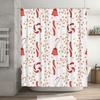 Christmas Shower Curtain Bathroom Decor Red White Candy Cane Floral Pattern Waterproof Polyester Fabric Home Accessories Bl