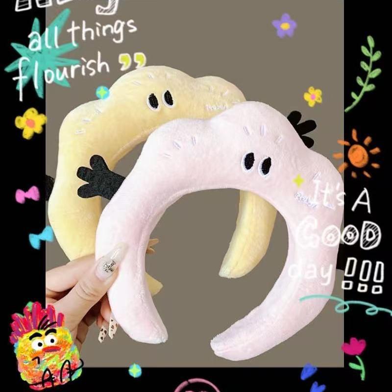 Charming Cartoon Plush Headband for Women - Autumn/Winter Skull Top Hair Accessory