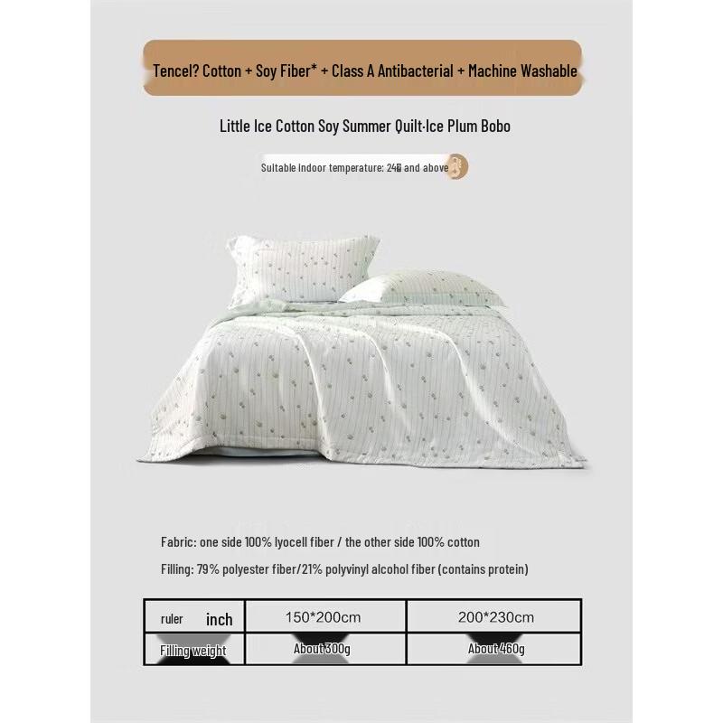Mercure Home Textiles Soybean Fiber Cooling Tencel Summer Quilt