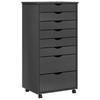 MOSS Mobile Drawer Cabinet in Grey Solid Pine Wood