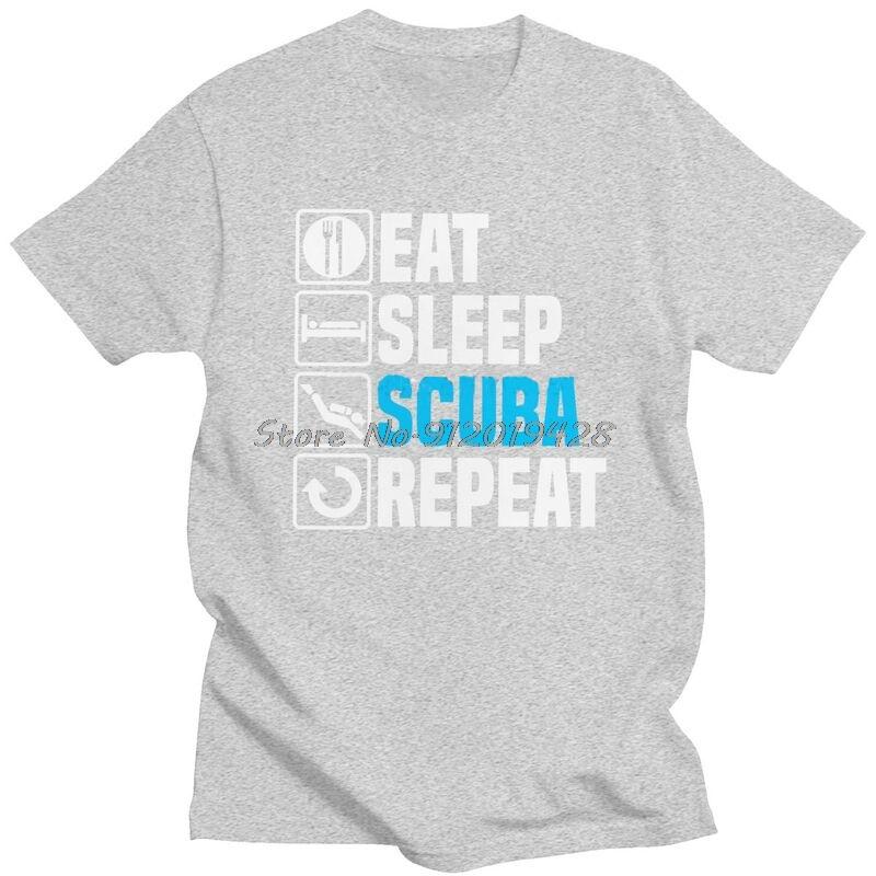 Funny Eat Sleep Scuba Diving TShirt Cotton Tshirt Novelty T Shirt Designer Diver Tees Unisexs Clothing Unisex Tops Streetwear S