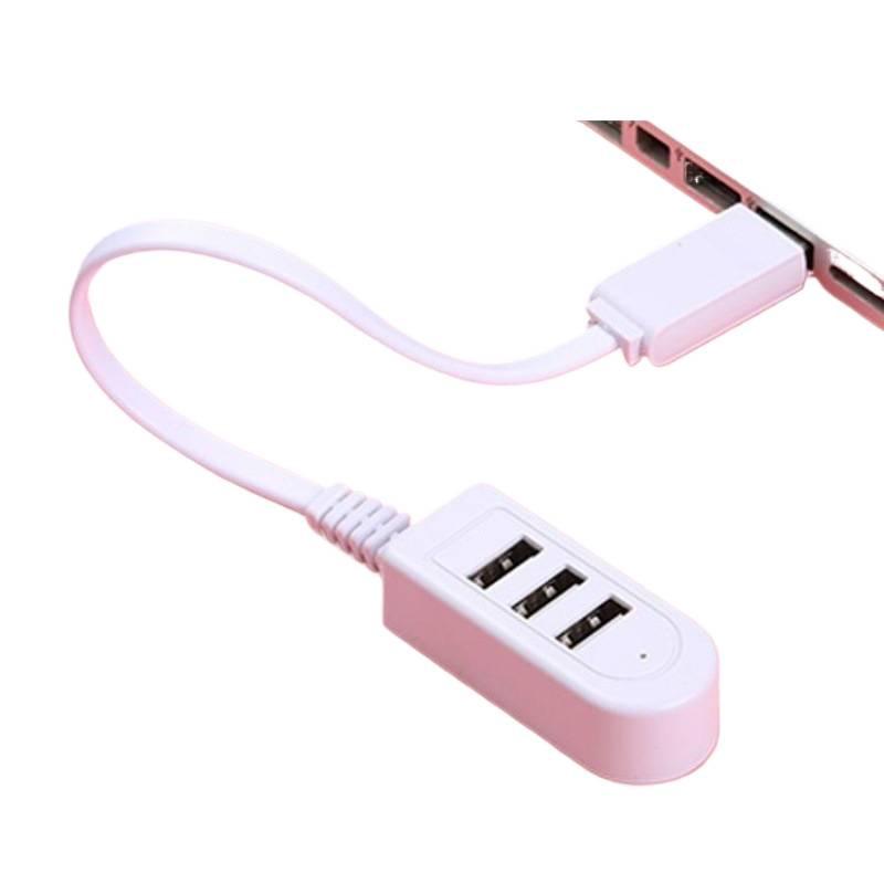 Three-Port USB Charging Hub with Extension Cord for Mobile Phones