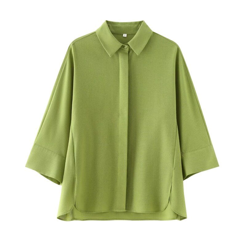 Fashion Style Fancy Shirt Casual Wide Leg Pants Linen