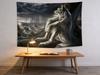 2026 Interessantes Alpha Sigma Beta Wolf Wandteppich Innenwandbehang Emo Weißer Wolf Sitzt Traurig Wandteppich Wandbild Dekoration Zuhause