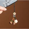 1Pc Bodhi Lotus Car Keychain Exquisite Pendant Jewelry Mahogany Mobile Phone Lotus Pod Pendant Men's and Women's Mobile Phone Chain Pendant