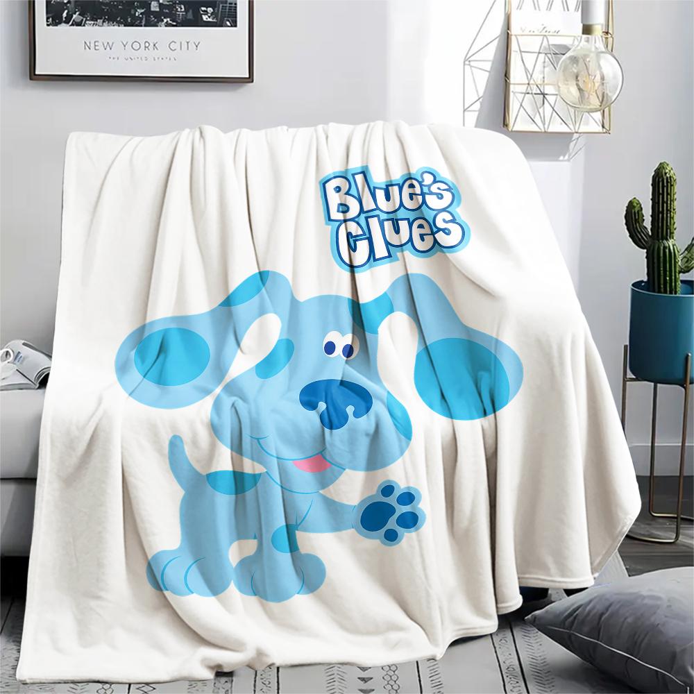 1 Manta de Franela con Estampado de Blue's Clues, Alta Calidad para Todas las Estaciones, Decoración del Hogar, Calidez y Comodidad, Perfecta para Regalos de Navidad