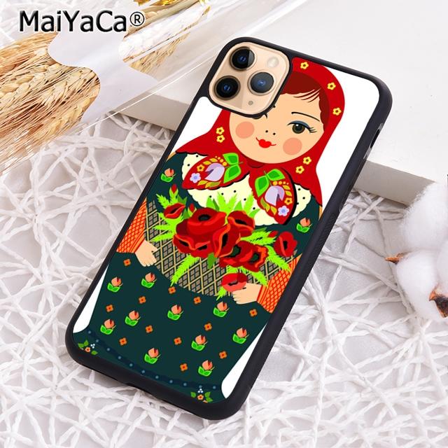MaiYaCa Babushka Matryoshka Red Russian Doll Phone Case Cover For plus 11 12 13 14 pro max coque
