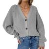 2025 Bestseller Women's Solid Color Buttoned Knit Cardigan for Autumn
