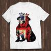 Buldog British Dog Union Jack Flag England Crown King Coronation Queen Jubilee Unisex Retro Cult Movie Music Top Cool Gift Tee T Shirt C138