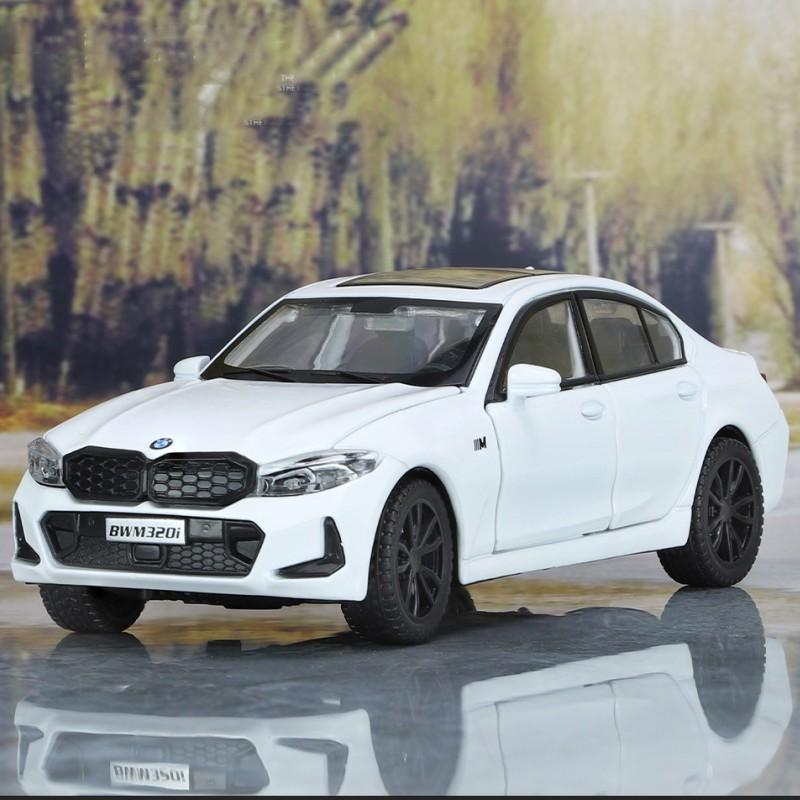 1/32 Scale BMW 320i THE 3 2023 Alloy Car Model Diecast Metal Toy Vehicles Model Simulation Sound and Light Collection Boy Kid Toy Gift