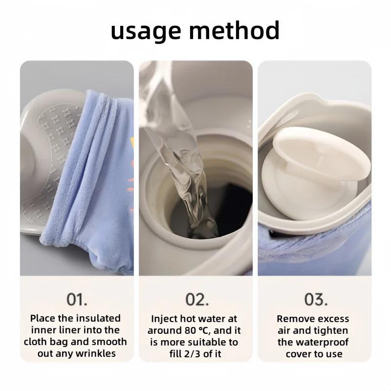1000/500ML Hot Water Bottle Bag Winter Hand Warmer Hand Warmer Reusable Warmer for Girls Portable Keep Hand Warmer Hot Water Bag