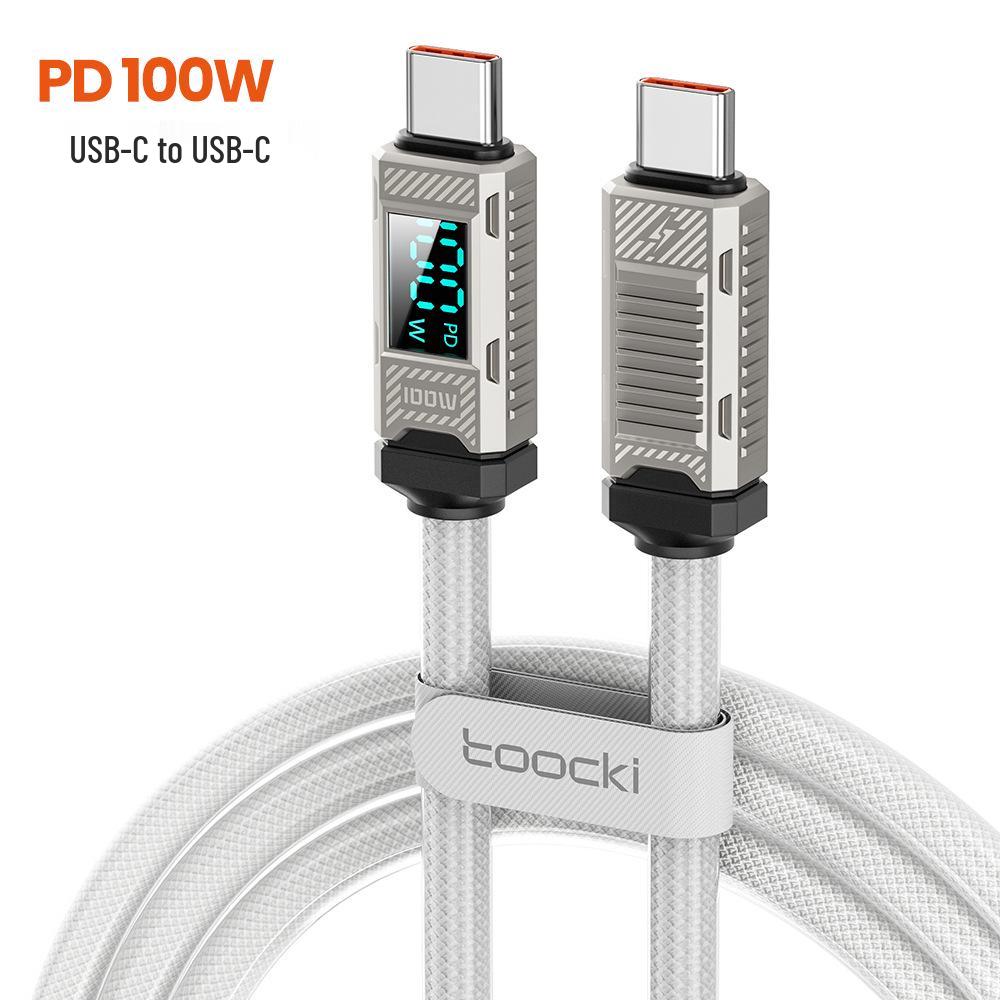 Toocki 100W PD Cyber Display Fast Charging Cable for Apple, Huawei - Zinc Alloy