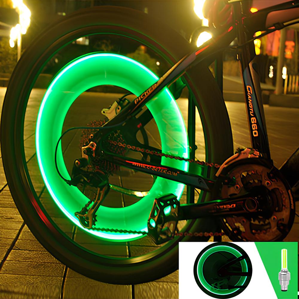2ks Atmosférické uvítací světlo Nábojová lampa Auto Auto Kolo Moto Kolo Ventil pneumatik Dekorativní krytka ventilu Blesk Paprskové LED Neonová projekce