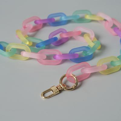 New Phone Chain Accessory Detachable Parts Neon Candy Matte Crossbody Resin Cute Strap Phone Case Chains Acrylic Shoulder Lanyard Hanging Chain