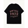White Oversized T Shirt Vintage 1972 Limited Edition Print Casual Streetwear For Women Summer Fashion Top