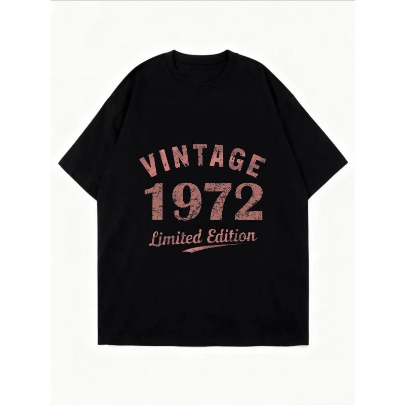 White Oversized T Shirt Vintage 1972 Limited Edition Print Casual Streetwear For Women Summer Fashion Top