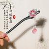 1Pc Wooden Hairpin Headwear for Women'S Chinese Flower Tassel Hair Sticks Headdress Elegant Hair Styling Accessories Gifts