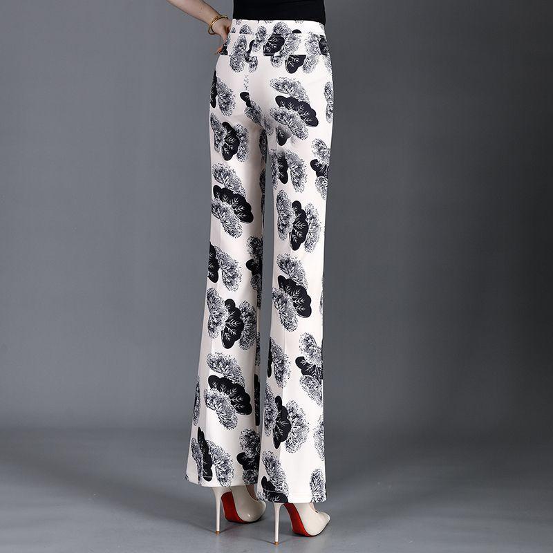 Elastic Waist Plaid Micro Flare Pants - Slimming Bodycon Stretchy Women's Fashion for Summer 2025.