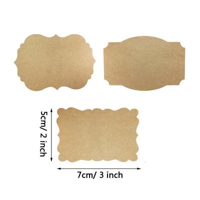 100 Peças Etiquetas de Papel Kraft Adesivos Cartões de Convite de Feriado Adesivos Decorativos Etiquetas para Garrafas de Conserva Despensa Etiquetas de Preço