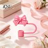Decorative Straw Toppers Cute Bow Cover for 10mm Straws, Silicone Dustproof Tip Covers Cap, Reusable Topper Coffee Cups And Tumblers Dust Proof Plugs